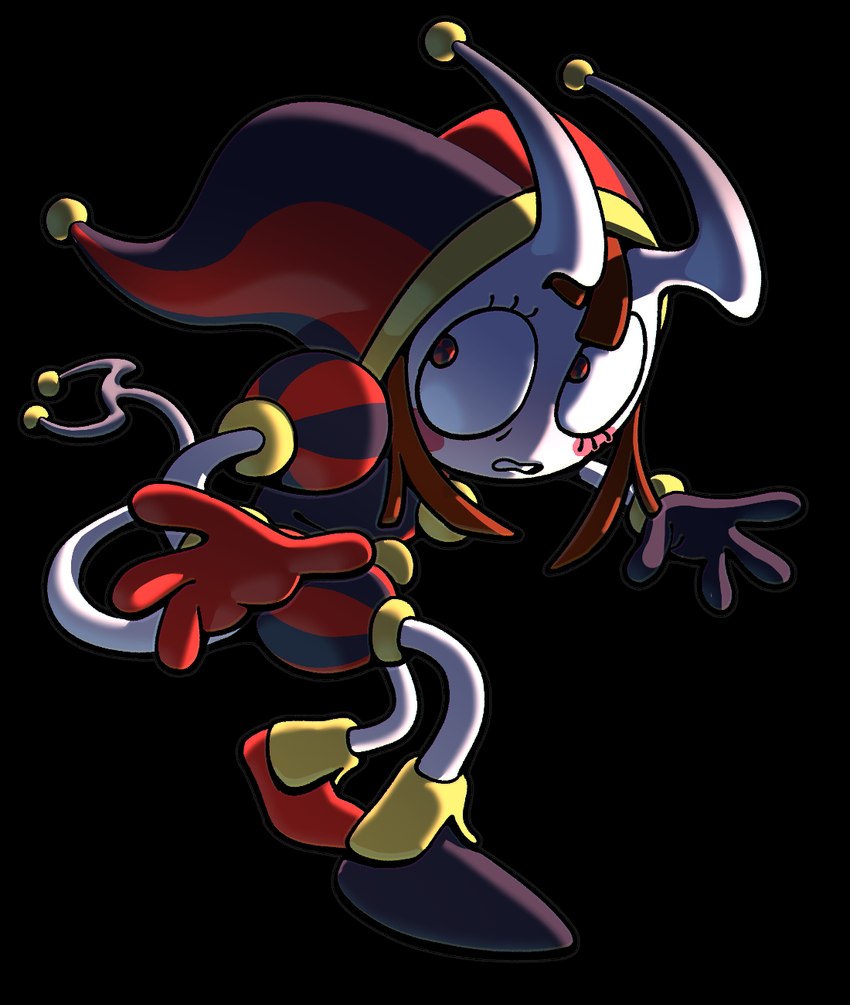 ambiguous_gender clothing eyelashes fool's_hat forked_tail gloves handwear hat headgear headwear horn jester not_furry red_eyes solo tail toony unusual_anatomy unusual_tail discount-supervillain glitch_productions the_amazing_digital_circus pomni_(tadc) demon demon_humanoid horned_humanoid humanoid tailed_humanoid hi_res