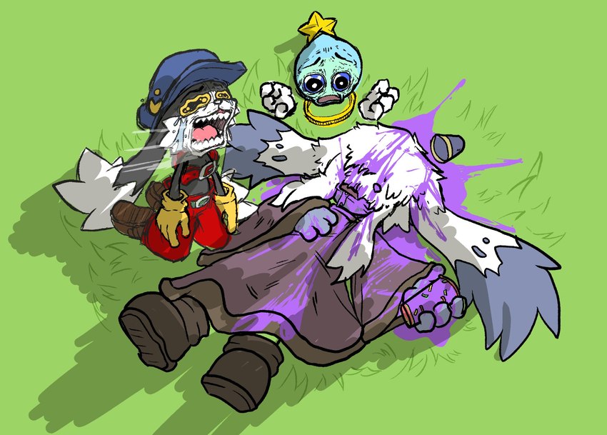 grandpa, huepow, and klonoa (the one piece is real and etc) created by rubylune