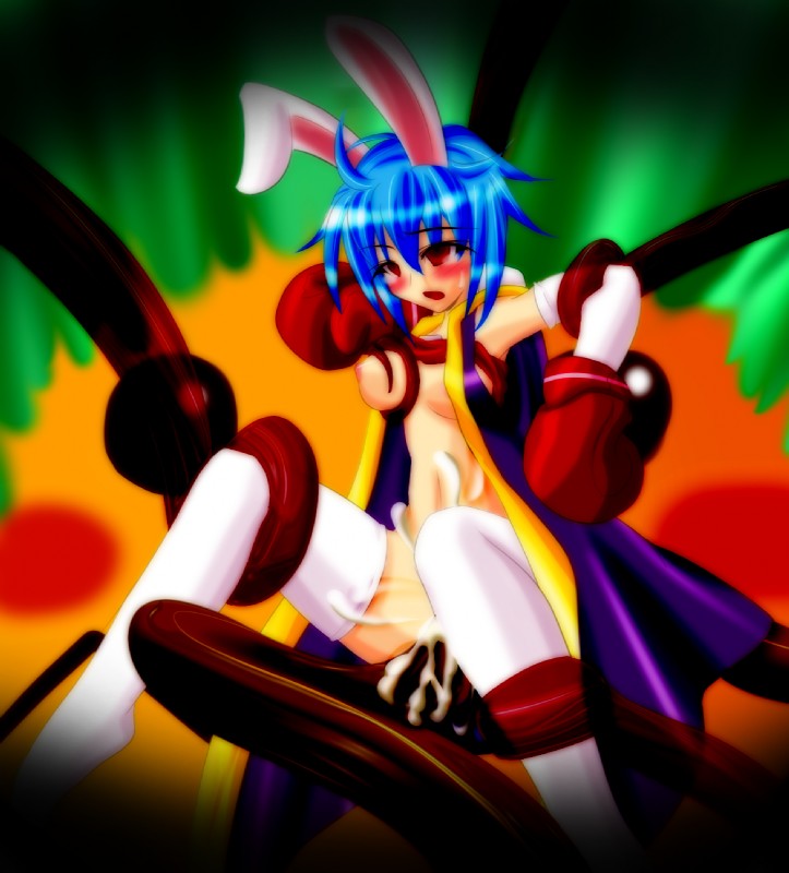 armwear blue_hair blush bodily_fluids boxing boxing_gloves breasts clothing cum elbow_gloves female forced genital_fluids gloves green_hair hair handwear legwear nipples open_mouth penetration rape red_eyes short_hair solo sport stockings tears tendrils tentacles trickster vaginal yellow_body yellow_skin unknown_artist trickster_online bunny_(trickster_online) animal_humanoid humanoid lagomorph lagomorph_humanoid leporid_humanoid mammal mammal_humanoid monster rabbit_humanoid tenter_lion hi_res