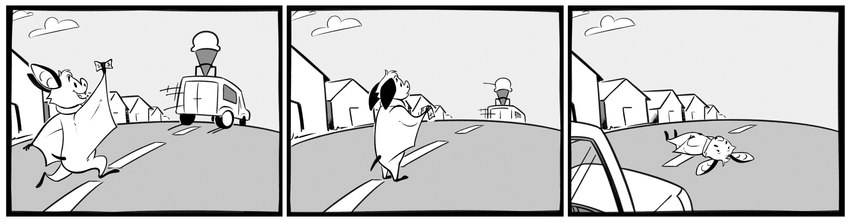 anthro comic_panel dessert food humor ice_cream imminent_death implied_suicide joke male neighborhood sad truck_(vehicle) vehicle kristalkarma danglebat dan_(danglebat) bat mammal absurd_res comic hi_res monochrome