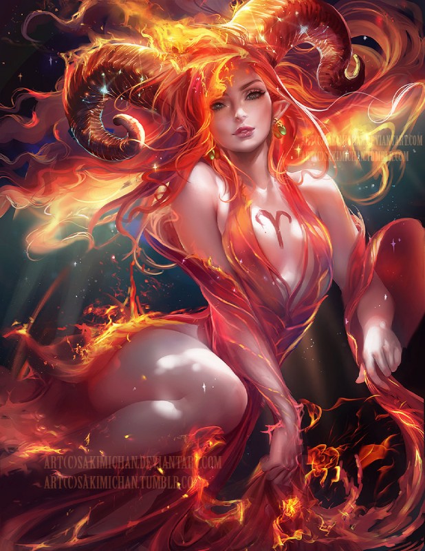 aries (western zodiac) created by sakimichan