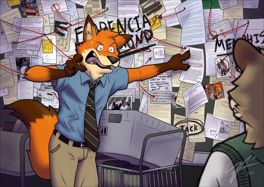 anthro clothing duo formal_wear gun insane mail male necktie paper ranged_weapon topwear vest weapon noatek it's_always_sunny_in_philadelphia pepe_silvia_(meme) canid canine fox mammal raccoon_dog tanuki meme