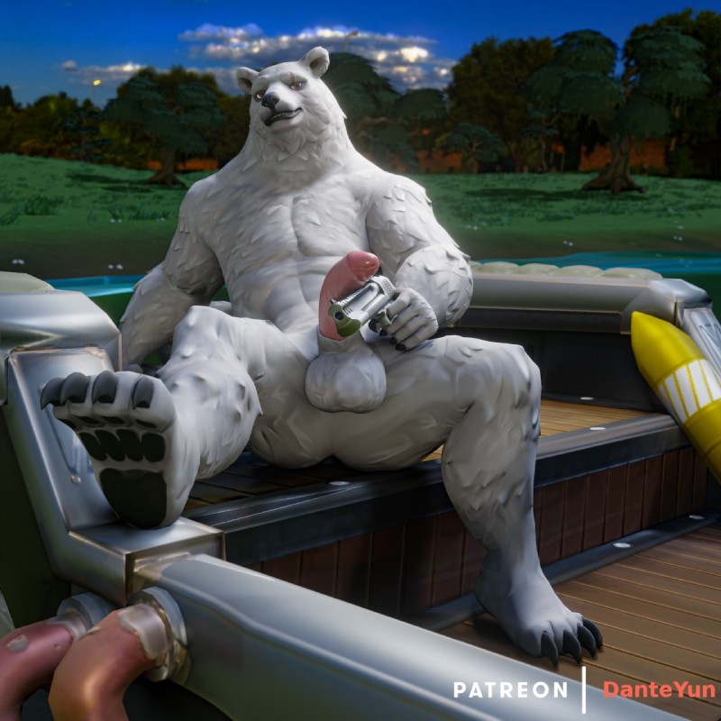 animal_genitalia animal_penis anthro balls biped black_claws claws day erection fur genitals humanoid_genitalia humanoid_penis male nude outside penis sitting solo white_body white_fur conditional_dnp dante_yun epic_games fortnite polar_patroller bear mammal polar_bear ursine 1:1 2019 3d_(artwork) digital_media_(artwork) hi_res