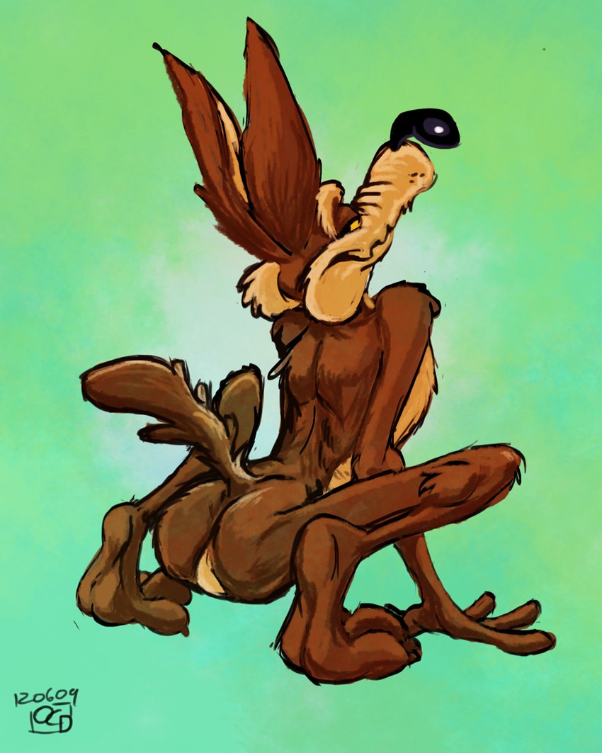 3_toes 4_fingers all_fours anthro arched_back arched_soles arm_tuft athletic back_muscles belly bent_back bent_legs biped black_eyes black_nose brown_body brown_fur bubble_butt butt butt_focus butt_pose butt_tuft calf_tuft casual_nudity chest_tuft claws countershade_back countershade_butt countershade_feet countershade_torso countershading crouching detailed_fur elbow_tuft eyebrows feet fingers fur glance glancing_back green_background grin grinning_at_viewer half-closed_eyes hands_on_ground humanoid_feet humanoid_heel knee_tuft knees_up leg_tuft looking_at_viewer looking_back looking_pleasured male multicolored_body multicolored_fur narrowed_eyes natural nude paws pecs plantigrade pose puffed_out_chest raised_heel raised_tail rear_view ribs shoulder_tuft simple_background skinny smile smiling_at_viewer smirk smirking_at_viewer smug smug_expression smug_eyes smug_face smug_grin soles solo spine spread_fingers spread_knees standing_on_toes tail tan_belly tan_body tan_eyebrows tan_fur thick_calves tiptoes toe_claws toe_tuft toes tuft two_tone_body two_tone_fur vein yellow_sclera stevethedragon looney_tunes warner_brothers wile_e._coyote canid canine canis coyote mammal 2012 4:5 colored dated detailed digital_drawing_(artwork) digital_media_(artwork) digital_painting_(artwork) pinup shaded signature