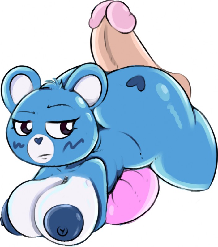 anthro big_breasts big_butt bored breasts butt disembodied_penis duo female female_focus fur genitals heart_symbol hot_dogging male male/female multicolored_body multicolored_fur nipples penis sex short_stack solo_focus thick_thighs two_tone_body two_tone_fur ponk care_bears grumpy_bear bear mammal 2019 hi_res