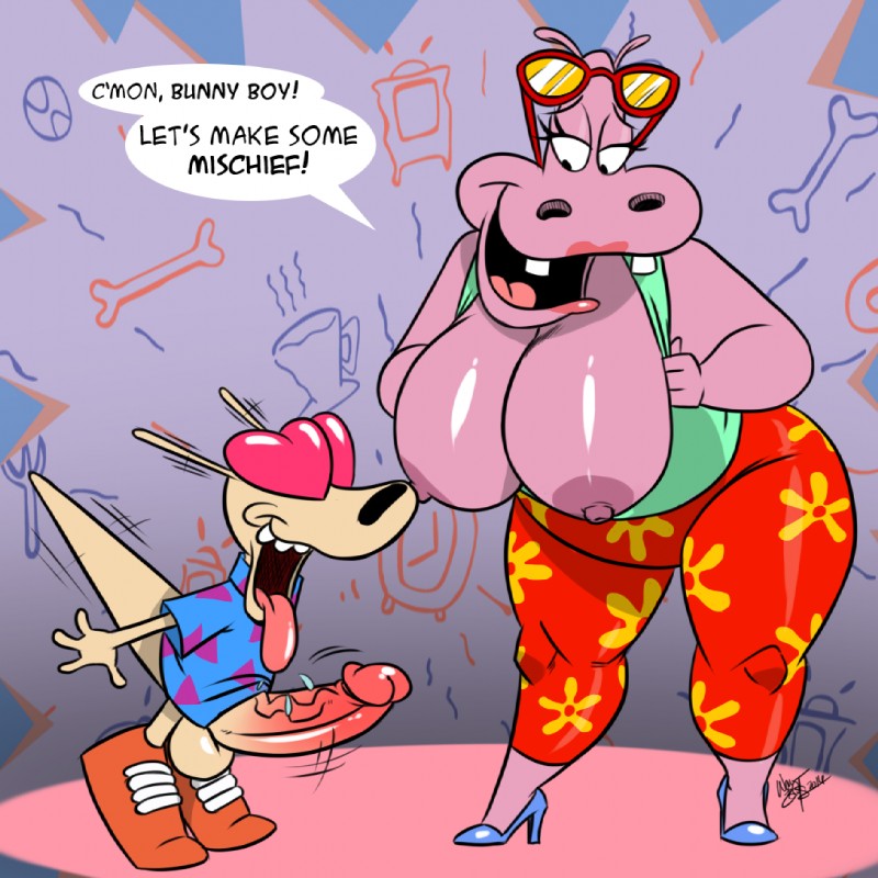 gladys hippo and rocko rama (rocko's modern life and etc) created by aeolus06