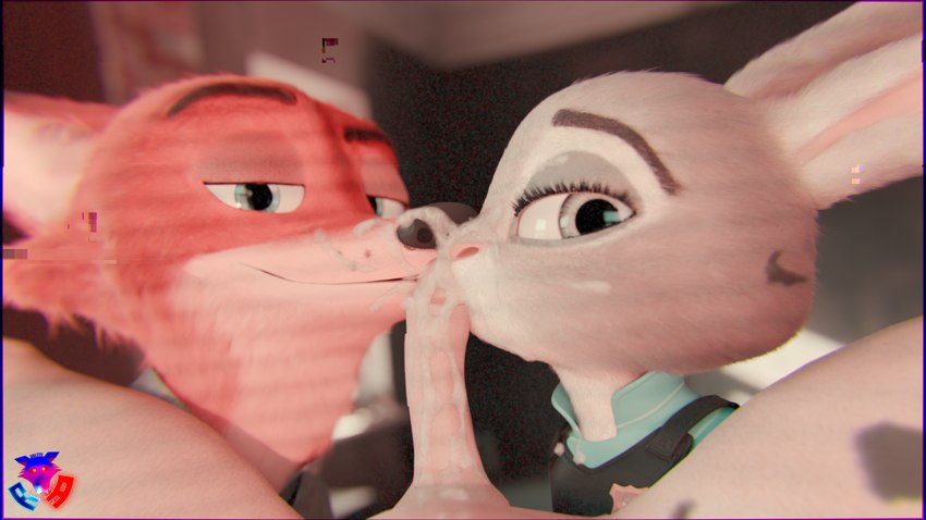 anthro bisexual bodily_fluids both_sexes_in_same_situation clothing collaborative collaborative_fellatio collaborative_oral collaborative_sex cum cum_on_face cum_on_penis cum_on_snout double fellatio female female_on_human first_person_view genital_fluids genitals human_on_anthro human_pov interspecies looking_at_viewer male male/female male/male male_on_anthro male_on_human male_pov oral penile penis police police_uniform sex uniform rookieanimator210 blender_cycles disney zootopia judy_hopps nick_wilde canid canine fox human lagomorph leporid mammal rabbit 16:9 3d_(artwork) blender_(artwork) digital_media_(artwork) hi_res widescreen