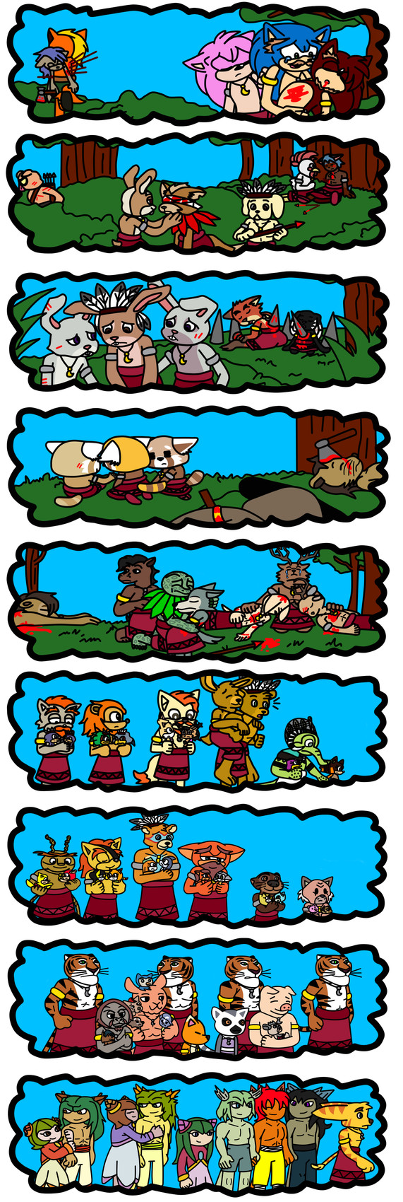 mr. wolf, legoshi, sonic the hedgehog, louis, michiru kagemori, and etc (sonic the hedgehog (series) and etc) created by ameth18 and sirinathehedgehog