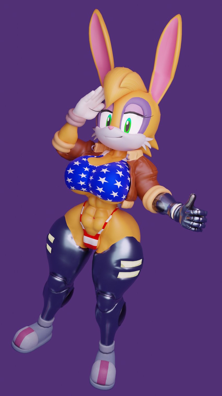 abs american_flag anthro big_breasts breasts clothing cybernetics female gesture gloves hand_gesture handwear looking_at_viewer machine salute solo swimwear thick_thighs thumbs_up united_states_of_america wide_hips vaultlad archie_comics sega sonic_the_hedgehog_(archie) sonic_the_hedgehog_(comics) sonic_the_hedgehog_(series) bunnie_rabbot cyborg lagomorph leporid mammal rabbit 2022 3d_(artwork) 9:16 digital_media_(artwork) hi_res