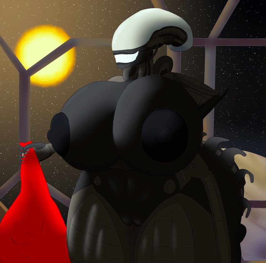 bag big_breasts big_butt breasts butt constellation curvy_figure female gift holidays huge_breasts huge_hips hyper maiden nipples non-mammal_nipples planet station thick_thighs wide_hips wife mantrinrus alien_(franchise) christmas new_year new_year_2024 alien humanoid xenomorph hi_res