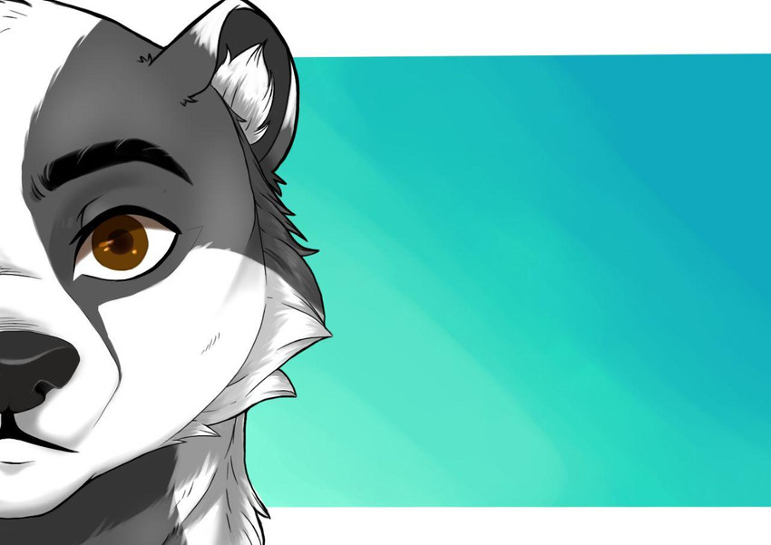 anthro brown_eyes male simple_background solo dunnowhattowrite badger mammal mustelid musteline