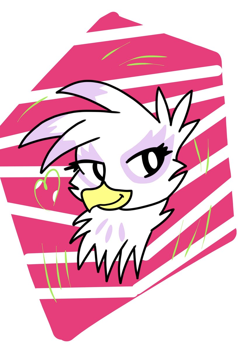 beak feathers female fur heart_symbol looking_at_viewer simple_background smile solo white_background white_body white_feathers yellow_beak mrfoxluck friendship_is_magic hasbro my_little_pony mythology gilda_(mlp) avian gryphon mythological_avian mythological_creature absurd_res headshot_portrait hi_res portrait