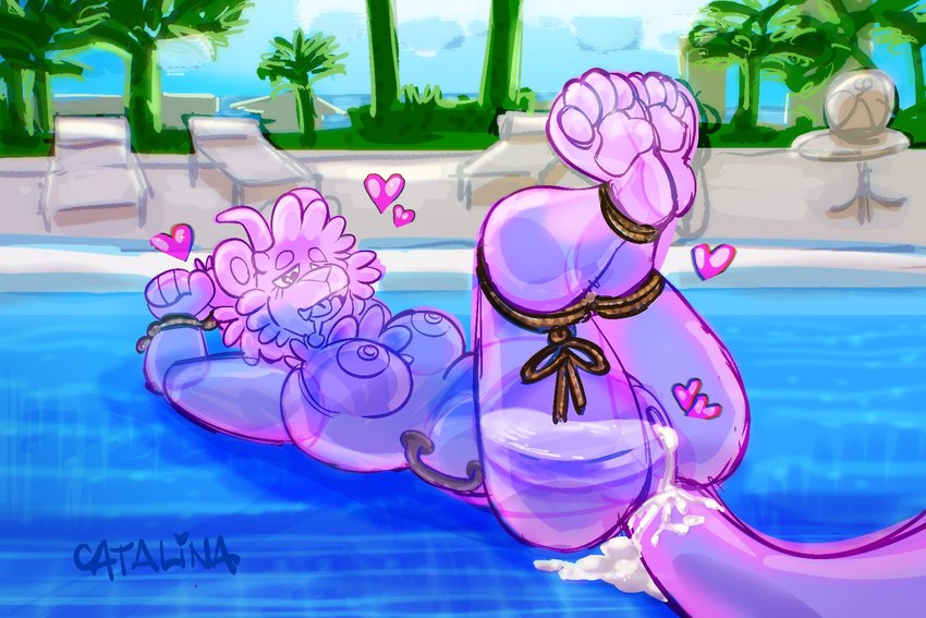 air_inflation anthro anthro_pooltoy bdsm big_cat_pool_toy bodily_fluids bondage bouncy bound breasts cum cum_filled_belly cum_inflation cum_inside cum_pooling excessive_cum excessive_genital_fluids female genital_fluids inflatable inflation inflation_fetish love paws pink_line_art pool_toy restraints rope rope_bondage snow_leopard_pool_toy solo translucent translucent_body catalina_ad calamari_(catalina_ad) animate_inanimate felid living_inflatable mammal pantherine snow_leopard 3:2 colored_line_art hi_res shaded signature