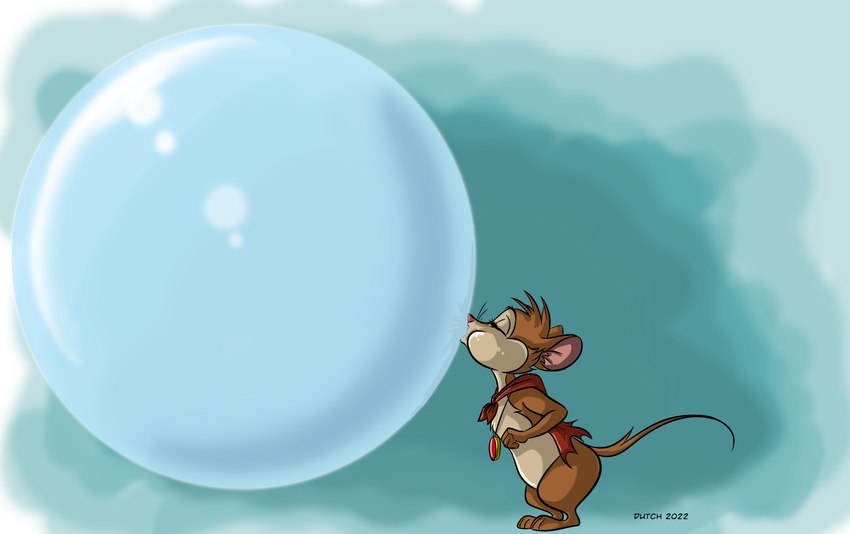 blowing_bubble_gum brown_body brown_fur bubble bubble_gum candy cheek_bulge clothed clothing dessert digitigrade female feral food fur gum inflating puffed_cheeks simple_background solo dutch_(artist) don_bluth the_secret_of_nimh mrs._brisby mammal mouse murid murine rodent wood_mouse 2022 absurd_res cel_shading digital_drawing_(artwork) digital_media_(artwork) hi_res shaded