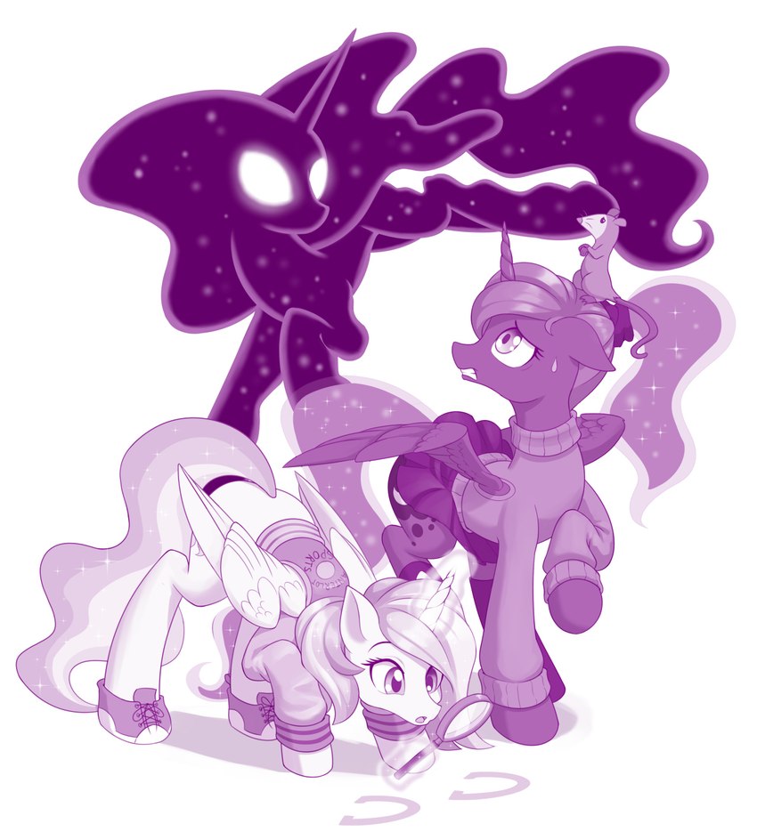 princess celestia, princess luna, tantabus, and tiberius (friendship is magic and etc) created by dstears