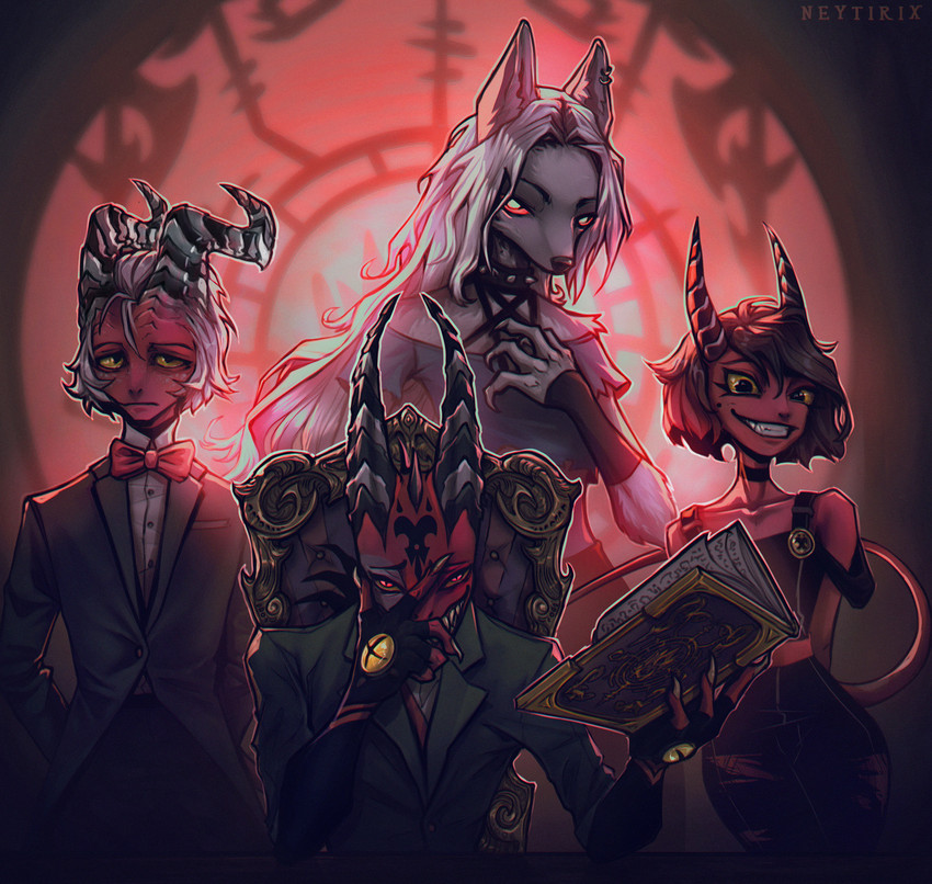 blitzo, loona, millie, and moxxie (helluva boss and etc) created by neytirix