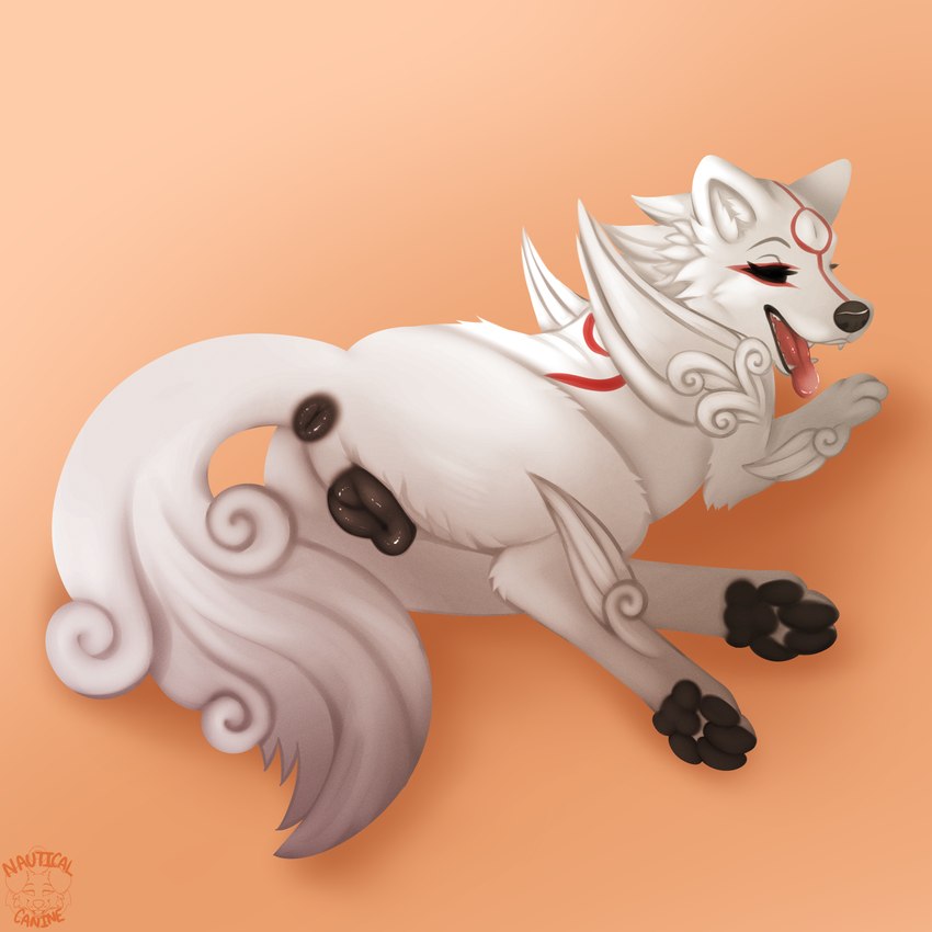 anatomically_correct anatomically_correct_genitalia anatomically_correct_pussy animal_genitalia animal_pussy anus canine_genitalia canine_pussy female feral fur genitals paws pussy solo white_body white_fur nauticalcanine capcom okami_(capcom) amaterasu_(okami) canid canine canis mammal wolf absurd_res hi_res