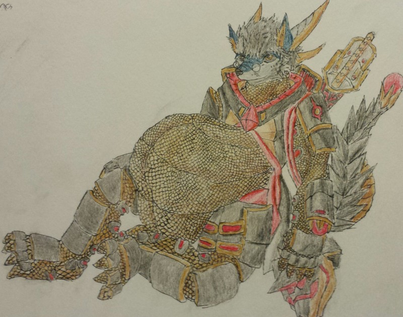 4_toes anthro armor belly big_belly eyewear feet glasses male solo toes vore yellow_eyes xaphelm mythology alien dragon mythological_creature mythological_scalie scalie hi_res traditional_media_(artwork)