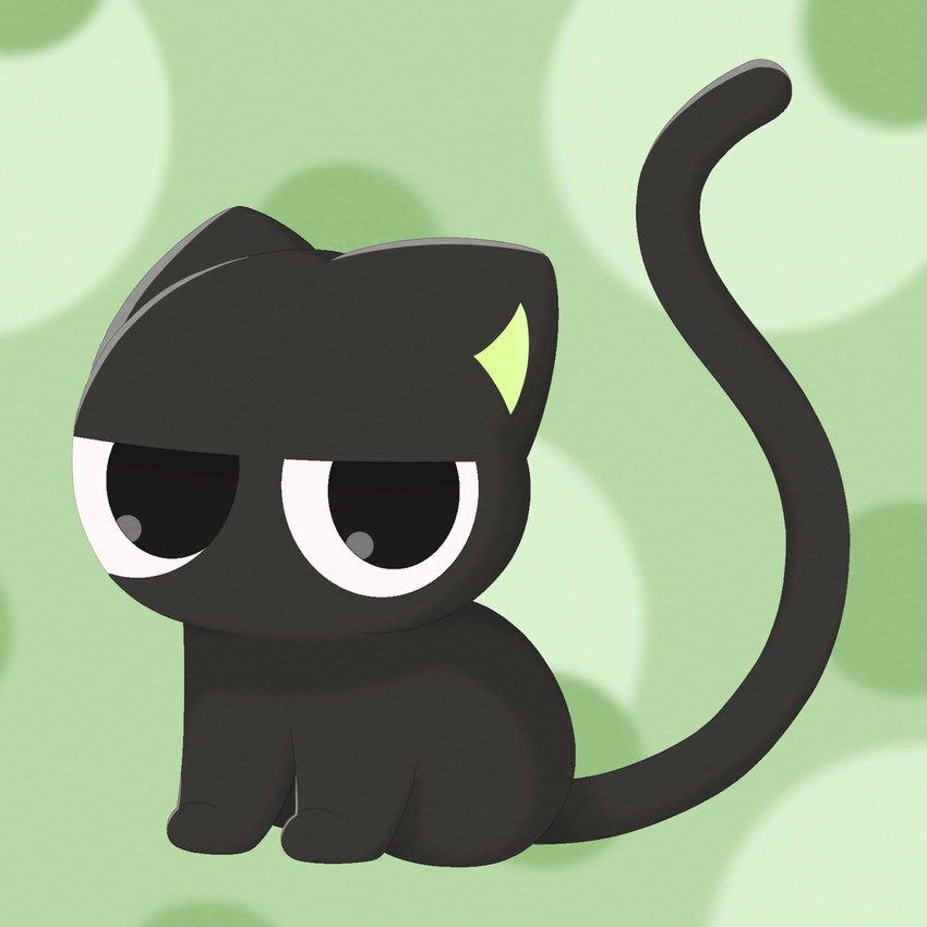 4_legs black_body black_ears black_eyes black_face black_fur black_legs black_paws black_tail ears_up feral fur green_background green_inner_ear looking_at_viewer male mouthless pupils simple_background sitting solo tail oonekoh the_legend_of_luo_xiaohei luo_xiaohei domestic_cat felid feline felis mammal 1:1 2020 digital_media_(artwork) hi_res