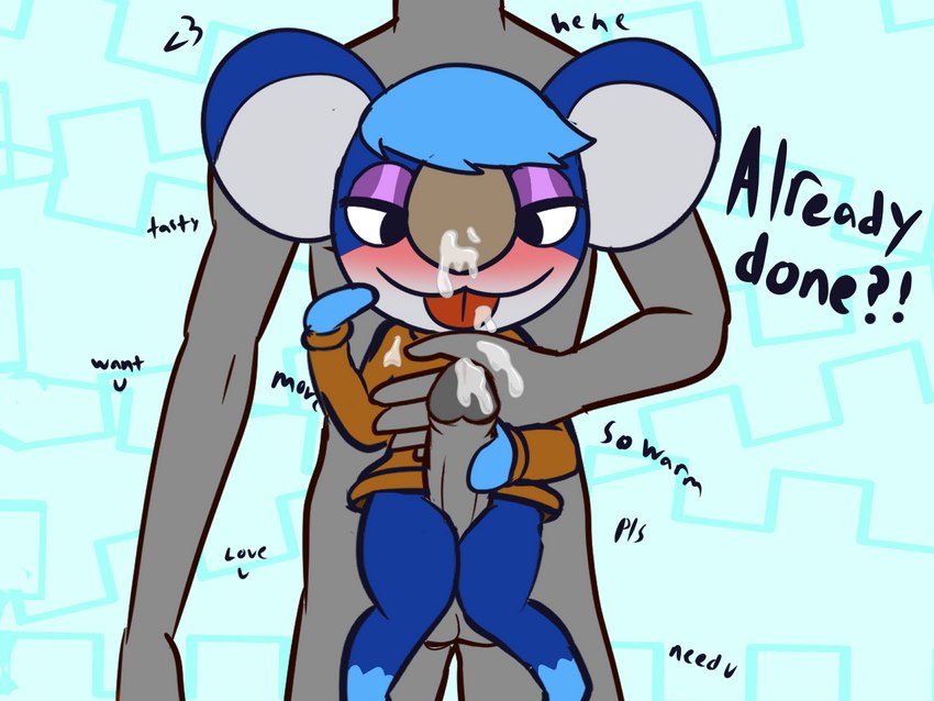 anthro bodily_fluids cum electronics faceless_character faceless_male female game_console genital_fluids genitals male penis sex switch_console text thick_thighs thigh_sex weirdkoaladream animal_crossing nintendo nintendo_switch yuka_(animal_crossing) human koala mammal marsupial vombatiform 4:3 english_text hi_res