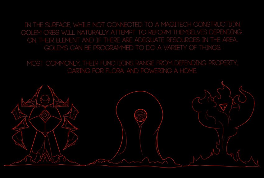 ambiguous_gender black_background front_view group not_furry orb red_line_art red_text simple_background text trio melaisen jewish_mythology mythology mythological_creature mythological_golem absurd_res black_and_red colored_line_art hi_res monochrome