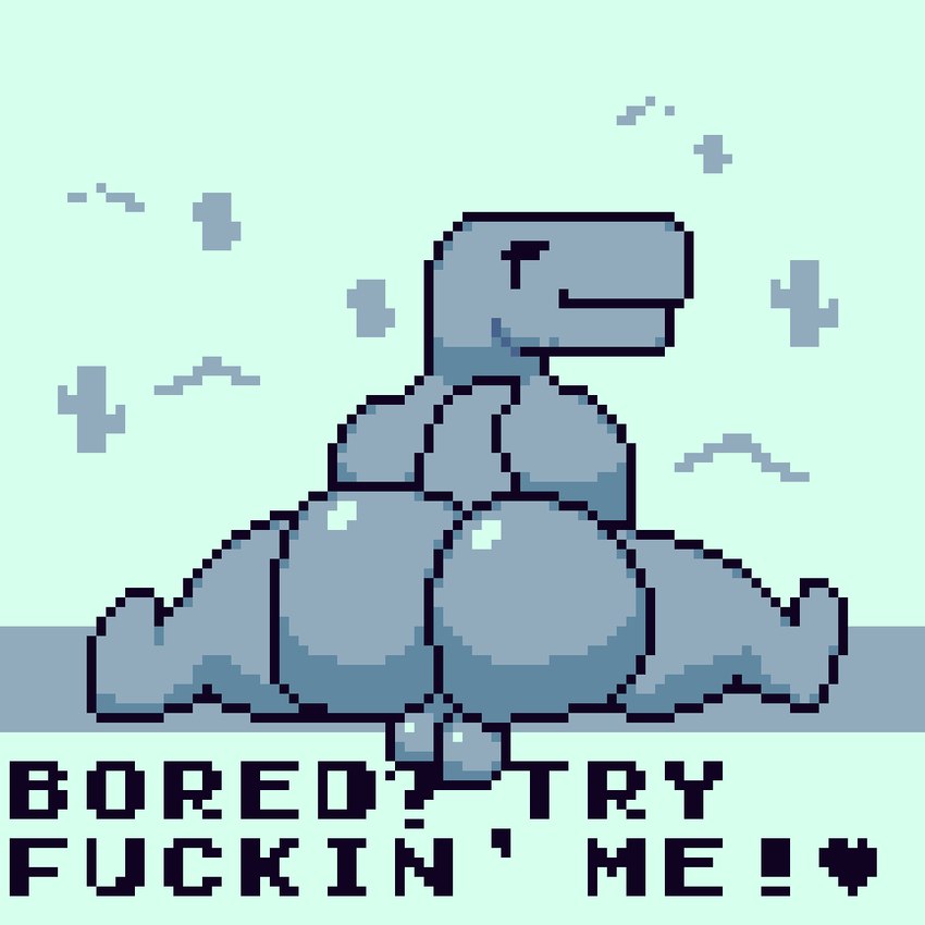 8-bit anthro backsack balls big_butt butt cactus flexible genitals heart_symbol looking_back male non-mammal_balls plant profanity short_tail smile smirk solo splits spread_legs spreading tail text pixelmarshal google google_chrome dinosaur_(google_chrome) dinosaur prehistoric_species reptile scalie 1:1 english_text