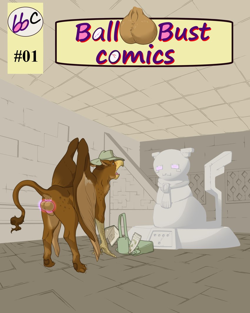 ballbusting cock_and_ball_torture feral genital_torture male solo 9x9 mythology avian gryphon mythological_avian mythological_creature 4:5 absurd_res hi_res