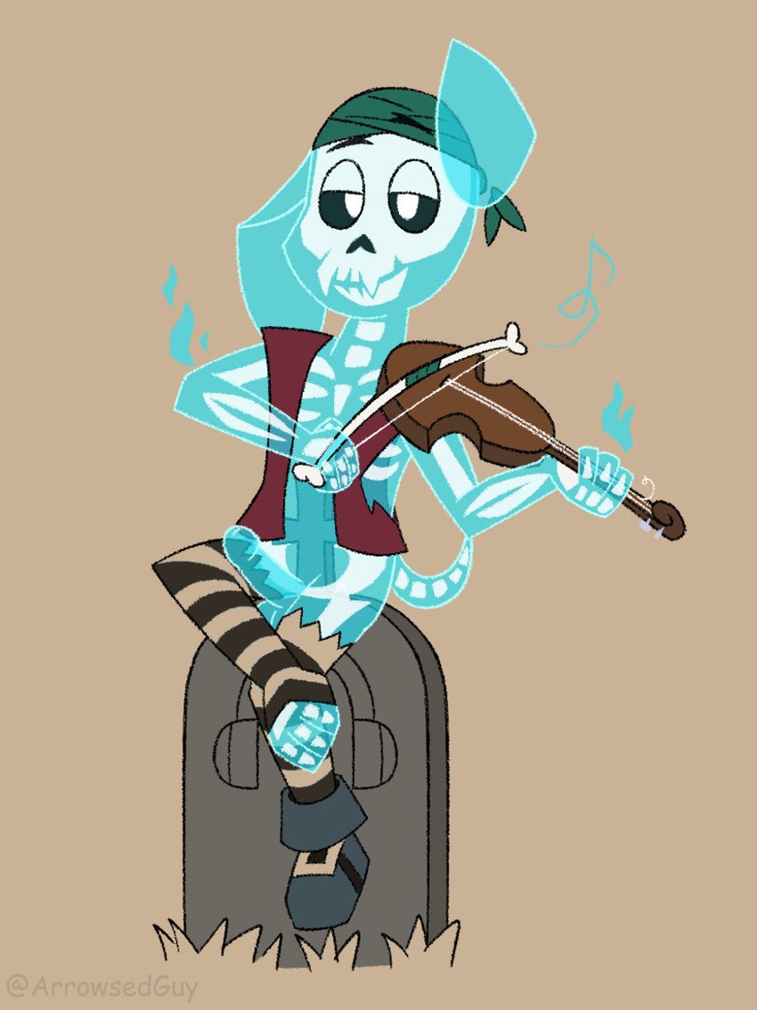 anthro bone bowed_string_instrument clothing genitals kerchief legwear male musical_instrument pelvic_bone penis rib_cage skeleton skull skull_head solo stockings string_instrument tombstone topwear vest violin violin_bow white_eyes slightlyarousedguy 101_dalmatian_street 101_dalmatians disney monkey_island dj_(101_dalmatian_street) canid canine canis dalmatian domestic_dog ghost mammal spirit hi_res