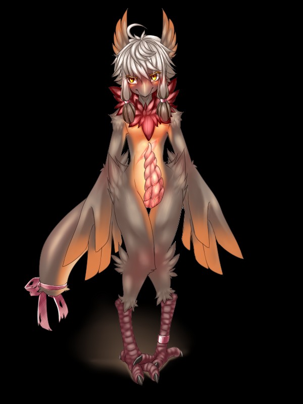 accessory anklet anthro biped blush claws clothing digitigrade erection feathered_wings feathers femboy front_view fur genitals grey_hair hair hair_accessory hairband jewelry male neck_tuft nude penis ribbons scar simple_background solo standing tapering_penis torn_clothing transparent_background tuft unusual_anatomy unusual_genitalia unusual_penis vein veiny_penis white_hair wide_hips wings yellow_eyes kosian avian 2015 3:4 alpha_channel digital_media_(artwork) hi_res