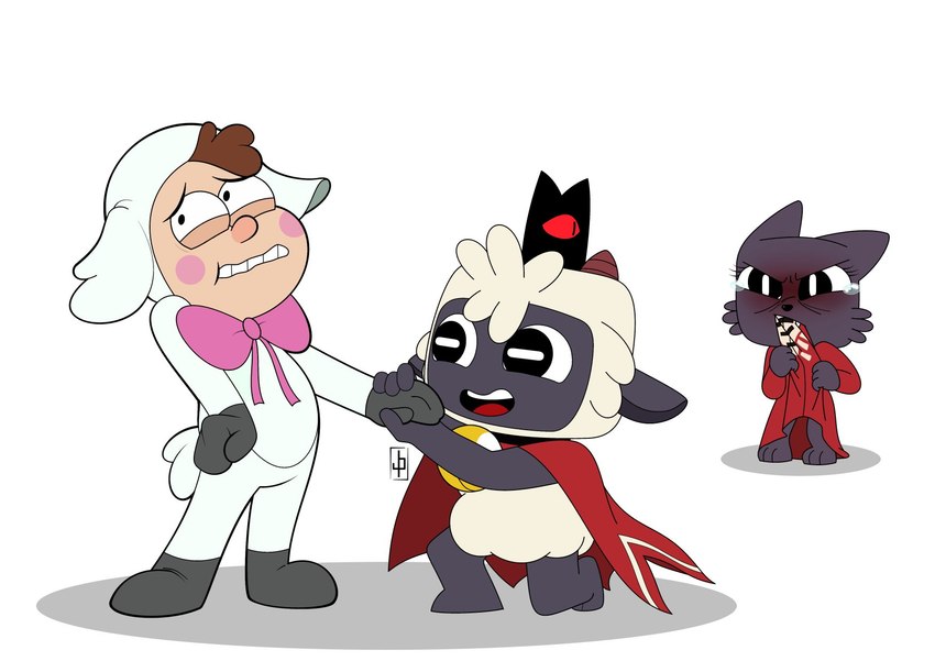 dipper pines, lamb, red crown, and ruri (massive monster (studio) and etc) created by zannyhyper