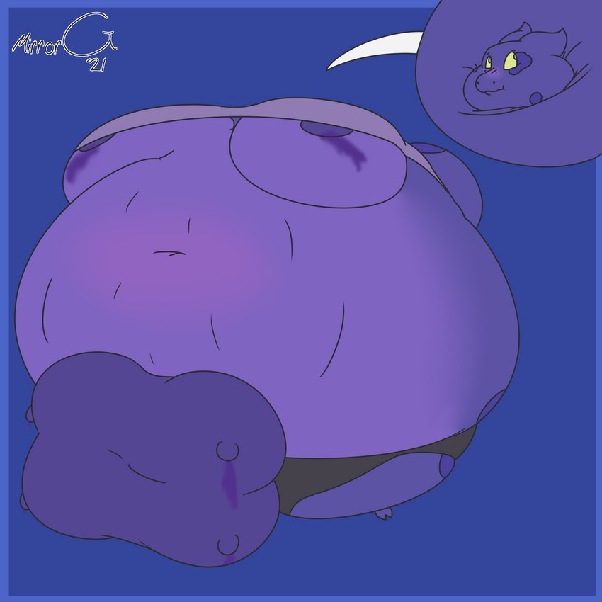 2_toes anthro big_breasts blueberry_inflation breasts breasts_and_teats embarrassed feet female huge_breasts hyper hyper_breasts hyper_udders inflation leaking_juice morbidly_obese navel nipples obese overweight purple_body purple_scales scales simple_background solo spots teats toes udders yellow_eyes mirrorg zed_(scales) bovid bovine cattle hybrid kobold kowbold mammal scalie 1:1 2021 absurd_res digital_media_(artwork) hi_res male_(lore)