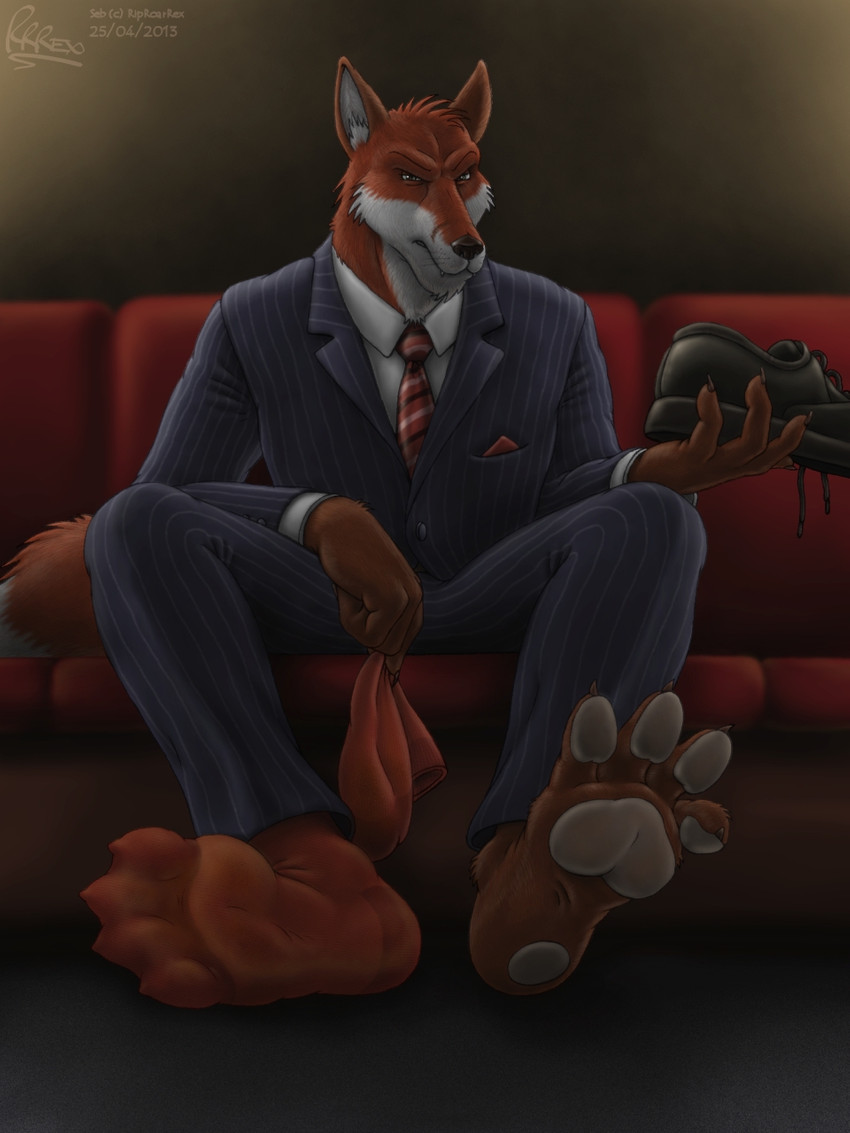 4_toes anthro clothing dirty dirty_clothing dirty_socks feet foot_focus footwear legwear male musty pawpads plantigrade shoes socks solo suit toe_outline toes riproarrex sebastian_(riproarrex) canid canine fox mammal 3:4 hi_res