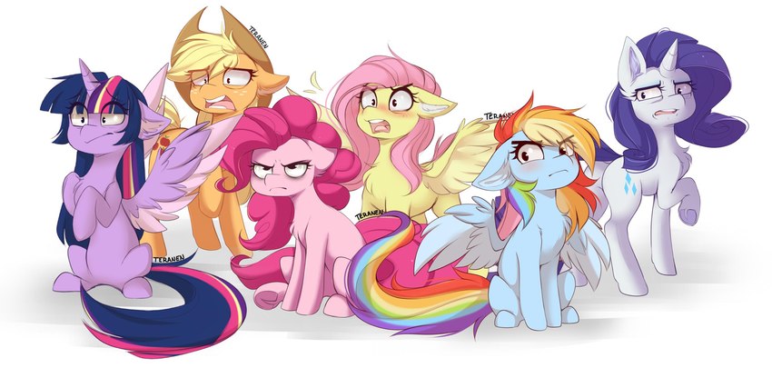 twilight sparkle, rainbow dash, fluttershy, pinkie pie, applejack, and etc (friendship is magic and etc) created by teranen