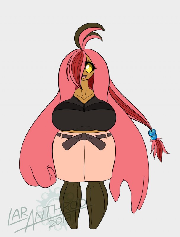 alternate_species big_breasts breasts clothed clothing female front_view hair huge_breasts non-mammal_breasts not_furry open_mouth pink_hair plant pokemorph simple_background solo standing yellow_eyes latiar nintendo pokemon fan_character melanie_mortrose elemental_creature flora_fauna generation_6_pokemon gourgeist humanoid pokemon_(species) 2019 hi_res