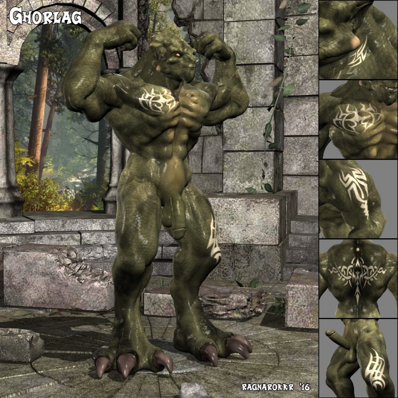 anthro balls biceps big_muscles claws erection flaccid flexing genitals looking_at_viewer male manly muscular muscular_anthro muscular_male penis pose solo tattoo ragnarokkr mythology ghorlag brute_dragon dragon monster mythological_creature mythological_scalie scalie 1:1 2016 3d_(artwork) daz_studio_(artwork) digital_media_(artwork) hi_res