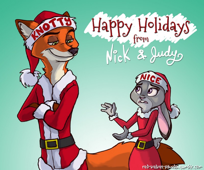 judy hopps and nick wilde (christmas and etc) created by caliosidhe