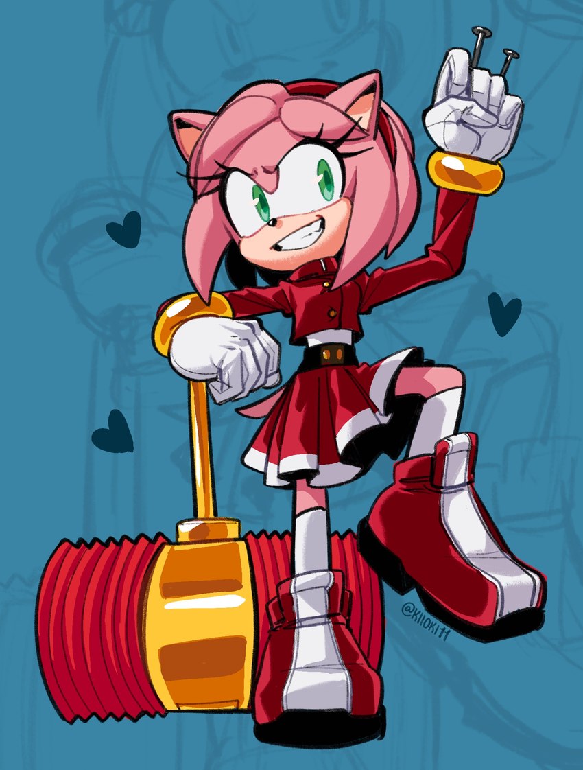 amy rose and nobara kugisaki (sonic the hedgehog (series) and etc) created by kiikoi11