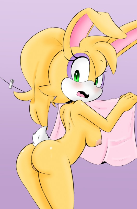 anthro areola big_breasts blush breasts butt clothing female fur genitals hair long_hair looking_at_viewer looking_back nipples nude open_mouth pussy raised_tail rear_view solo surprise tail tongue popon13 tenshigarden third-party_edit archie_comics sega sonic_the_hedgehog_(archie) sonic_the_hedgehog_(comics) sonic_the_hedgehog_(series) bunnie_rabbot lagomorph leporid mammal rabbit 2016 digital_media_(artwork) hi_res