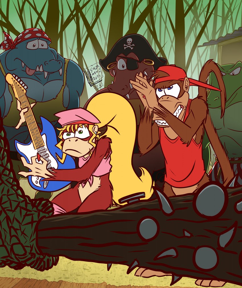 kannon, klomp the kremling, diddy kong, dixie kong, kruncha, and etc (donkey kong country 2 and etc) created by shesamonkey