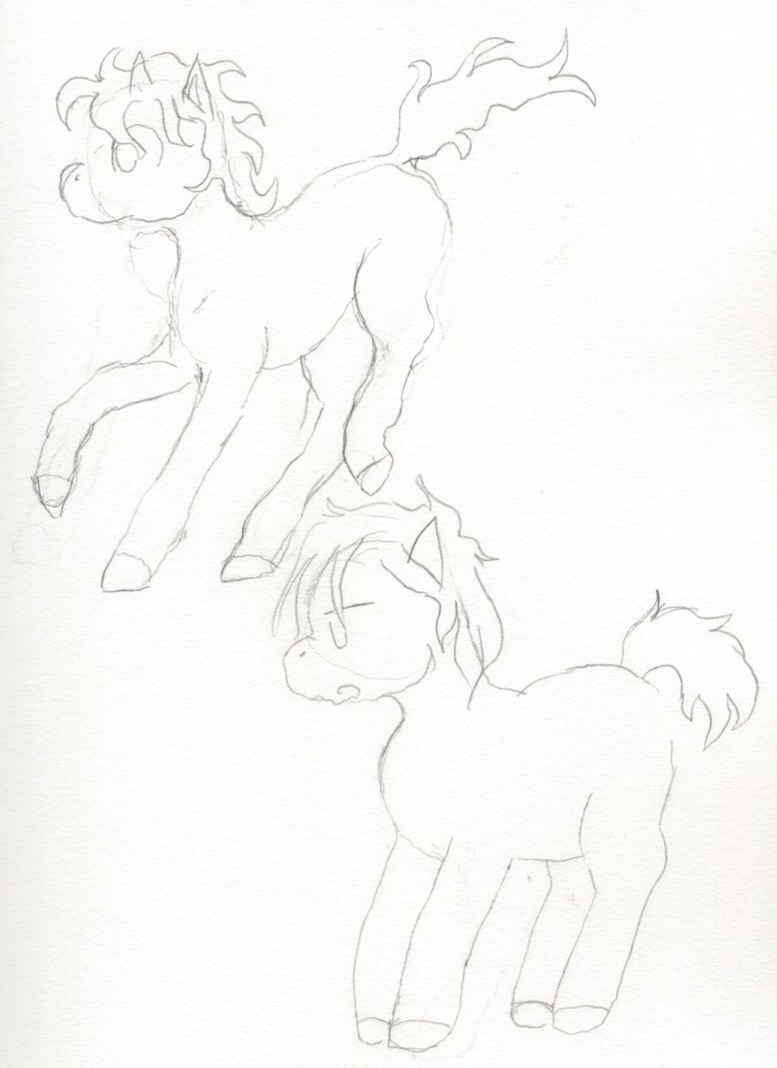 ambiguous_gender feral feral_with_hair hair hooves long_hair looking_aside side_view solo standing tail walking teochronico andronicus_(teochronico) equid equine horse mammal 2024 graphite_(artwork) hi_res traditional_media_(artwork) male_(lore) trans_(lore) trans_man_(lore)