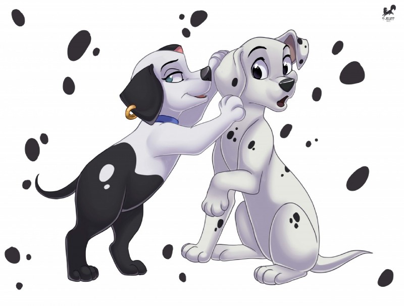 4_toes :o black_ears black_nose collar duo ear_piercing ear_ring feet feral green_eyes looking_aside looking_at_another looking_away looking_back open_mouth open_smile piercing ring_piercing simple_background smile spots toes white_background white_body o-ruff 101_dalmatians disney two-tone_(101_dalmatians) canid canine canis dalmatian domestic_dog mammal 2019