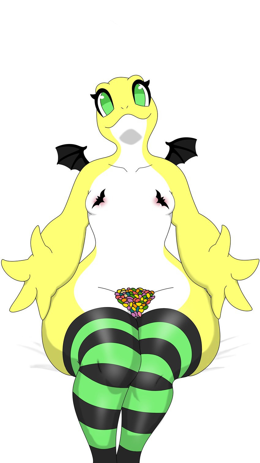 anthro breasts clothing female green_eyes holidays inviting legwear legwear_only mostly_nude small_breasts smile solo stockings stockings_only thick_thighs yellow_body lagartixamesmo halloween heveli gecko lizard reptile scalie 4k 9:16 absurd_res hi_res