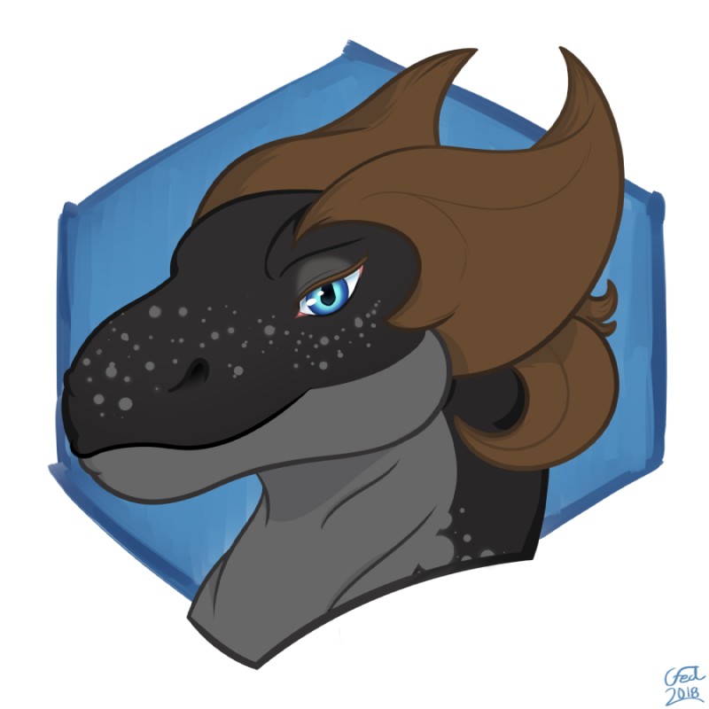 black_body black_scales female horn looking_at_viewer scales solo c-fed mythology pyzayt dragon mythological_creature mythological_scalie scalie 1:1 headshot_portrait icon portrait