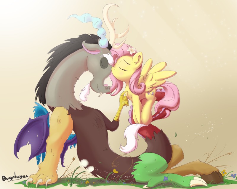 discord and fluttershy (friendship is magic and etc) created by nauskills