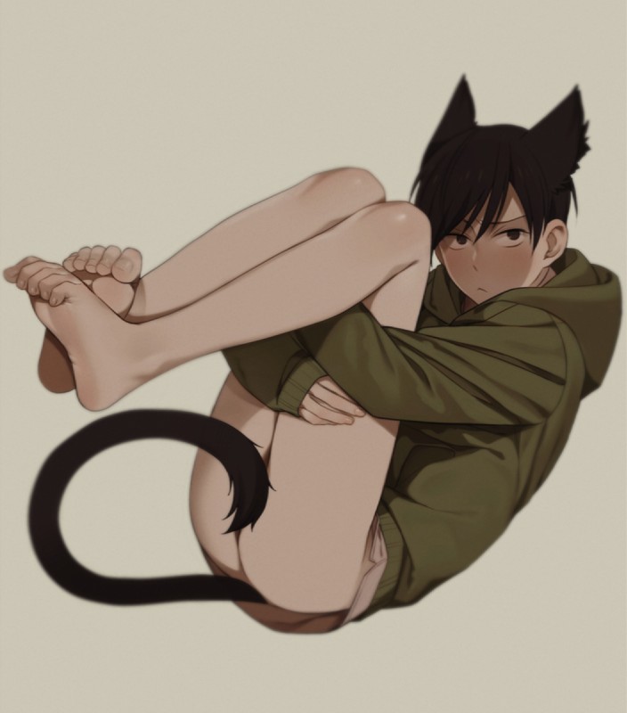 bottomless clothed clothing convenient_censorship feet hoodie human_and_animal_ears looking_at_viewer male multi_ear solo tail tail_censorship topwear weyo animal_humanoid cat_humanoid felid felid_humanoid feline feline_humanoid humanoid mammal mammal_humanoid hi_res