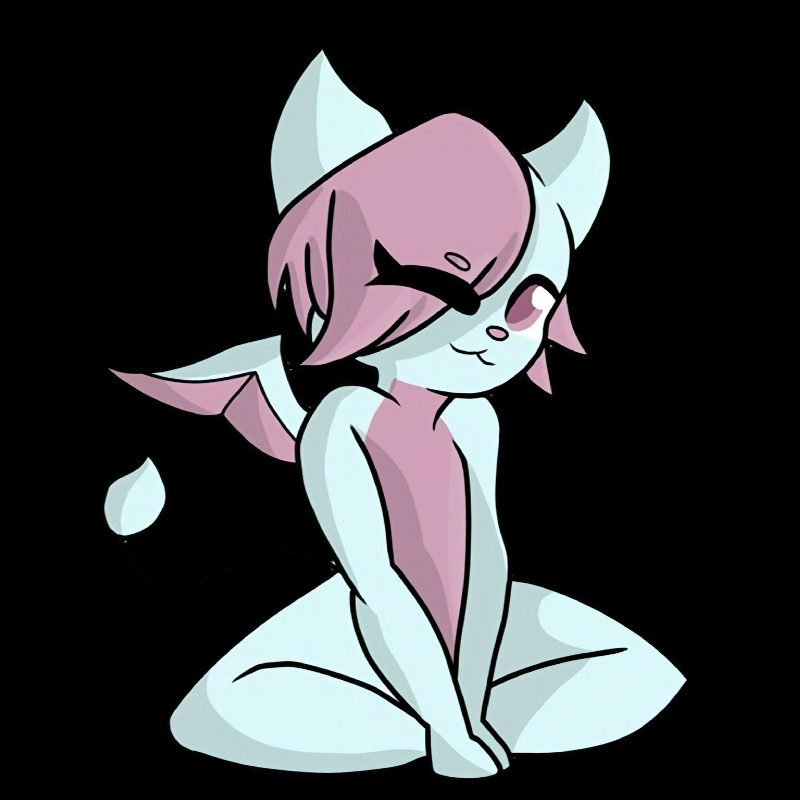 ambiguous_gender blue_body chibi femboy hair one_eye_closed pink_hair png_file solo nadie terry_bat bat mammal 1:1 2020 alpha_channel digital_media_(artwork) hi_res