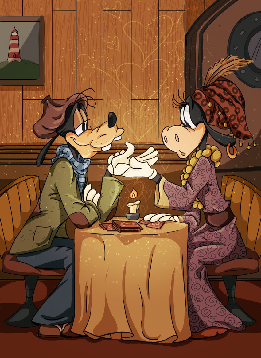 clarabelle cow and goofy (disney) created by skullse-mi