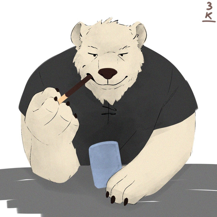 clothing electronics food male overweight overweight_male phone solo topwear 3000vnd pocky pocky_and_pretz_day bear mammal polar_bear ursine 1:1