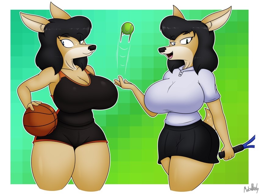 anthro athletic_wear ball basketball_(ball) basketball_uniform clothing female hair solo sportswear tennis_ball tennis_racket uniform xmetalhusky desiree_(xmetalhusky) deer mammal 4:3 absurd_res hi_res