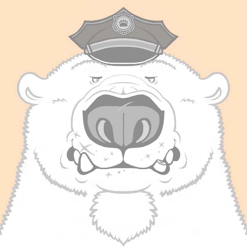 black_nose clothing hat headgear headwear police police_hat simple_background solo white_body dakota-bear bear mammal 1:1 2017 archived_source bust_portrait portrait